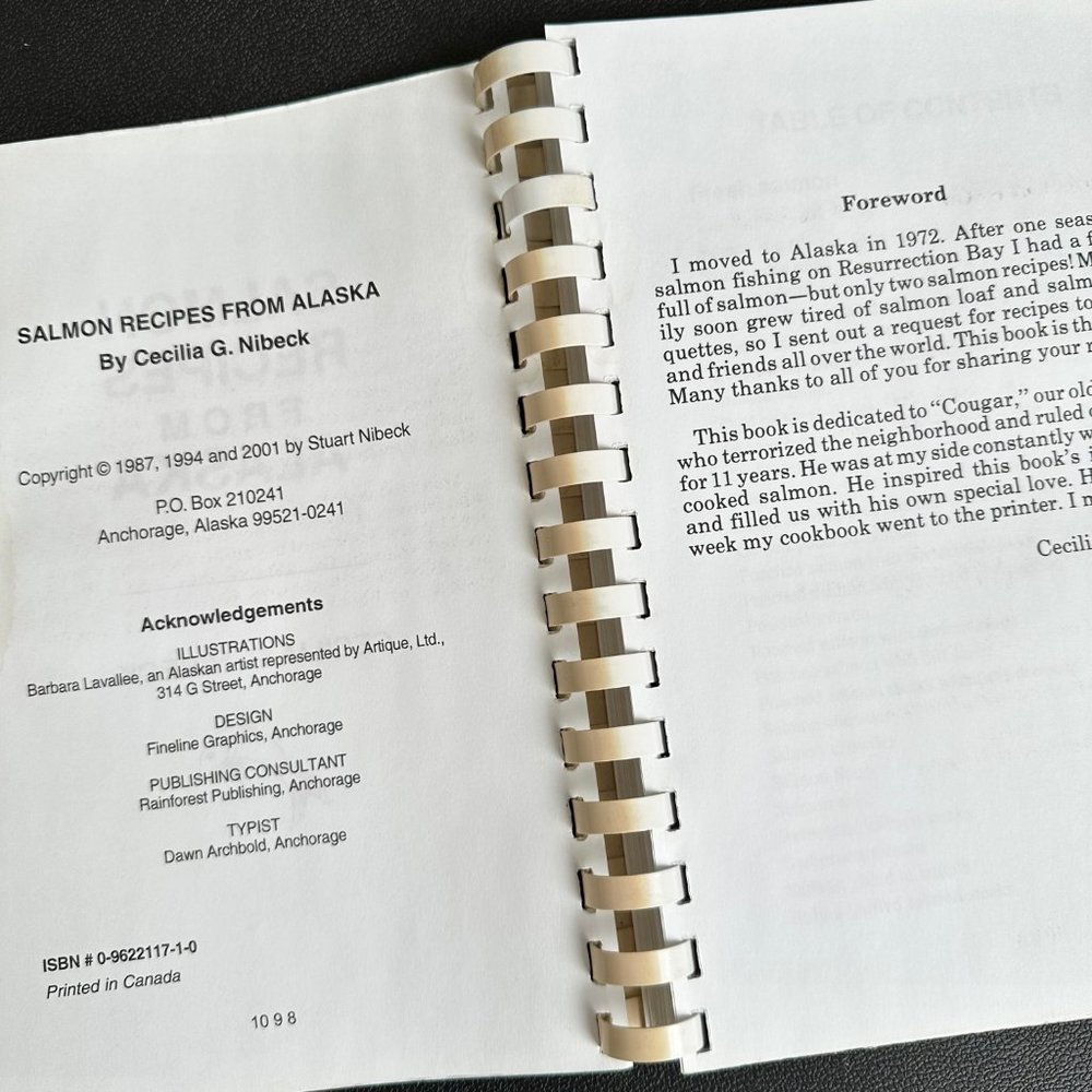 Salmon Recipes from Alaska Cookbook by Cecilia G Nibeck, Rare Blue Cover Edition - Picture 3 of 8